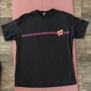Santa Cruz Skateboards Black Tee with Pink Logo